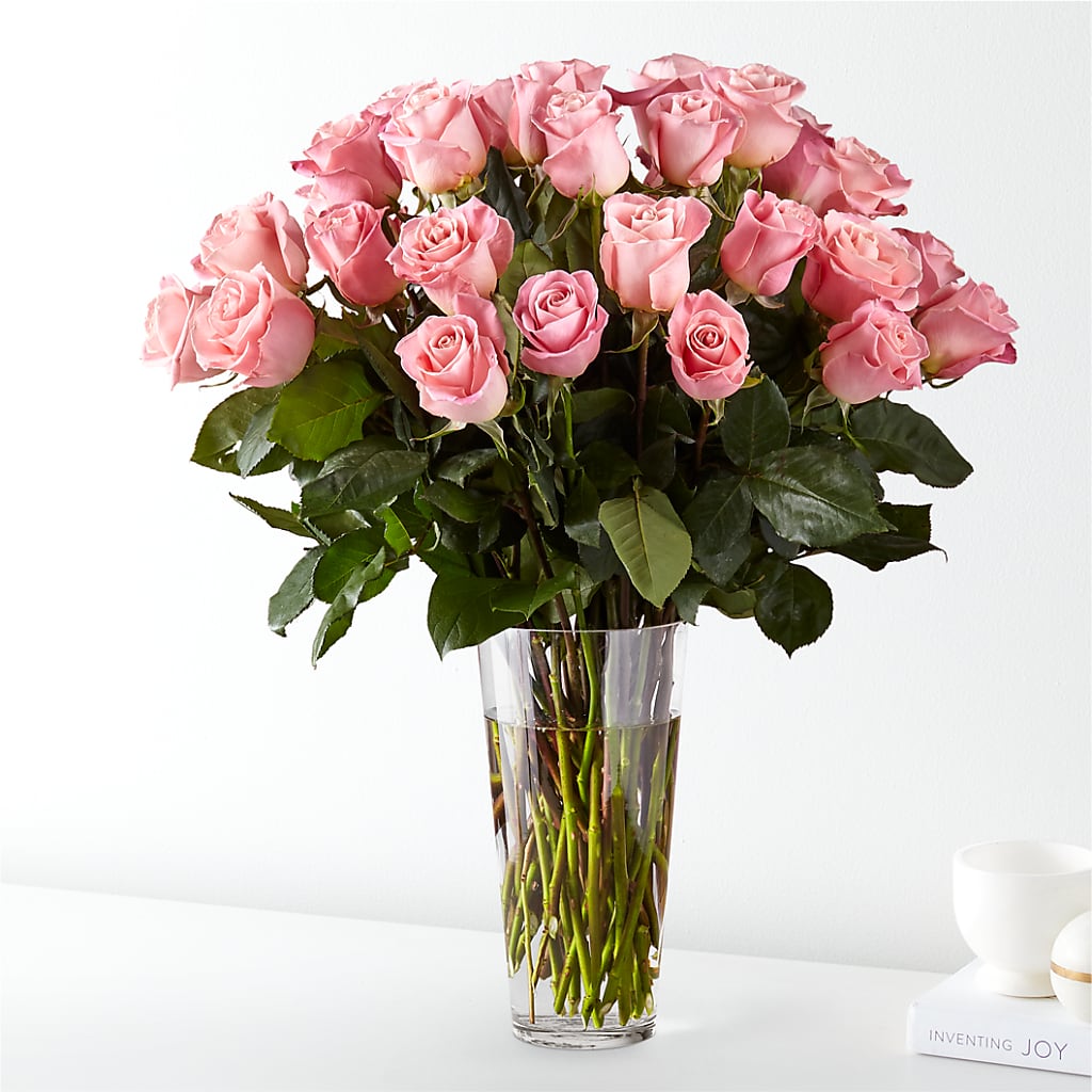Long Stem Pink Rose Bouquet – Guilles Flower Shop And Catering, San Jose CA