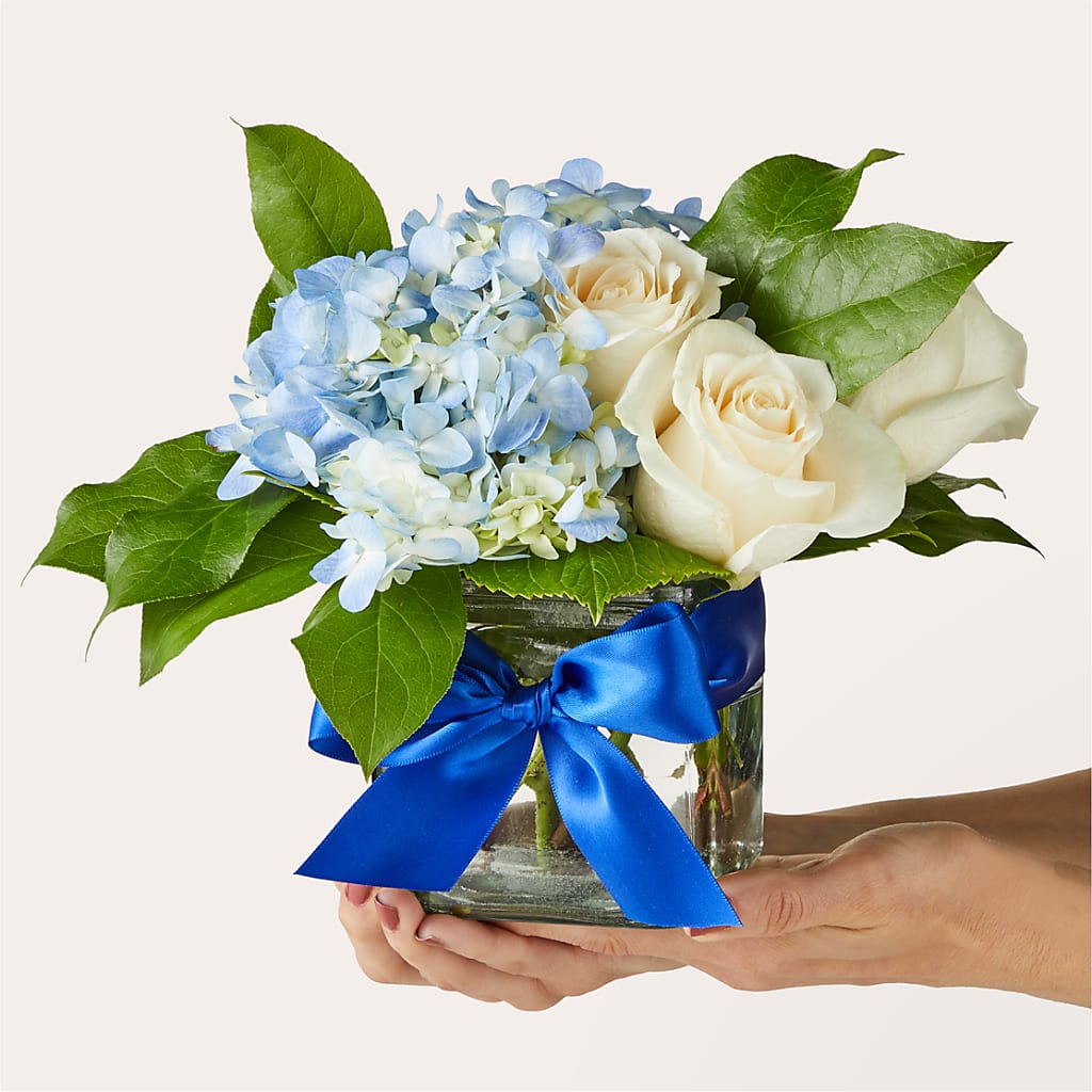 Sky Blue Delight Bouquet – Guilles Flower Shop And Catering, San Jose CA