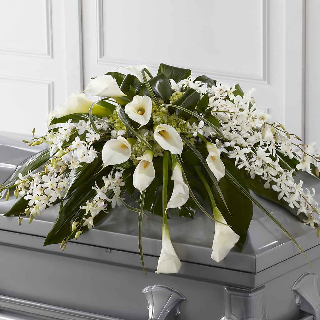 Angel Wings Casket Spray – Guilles Flower Shop And Catering, San Jose CA