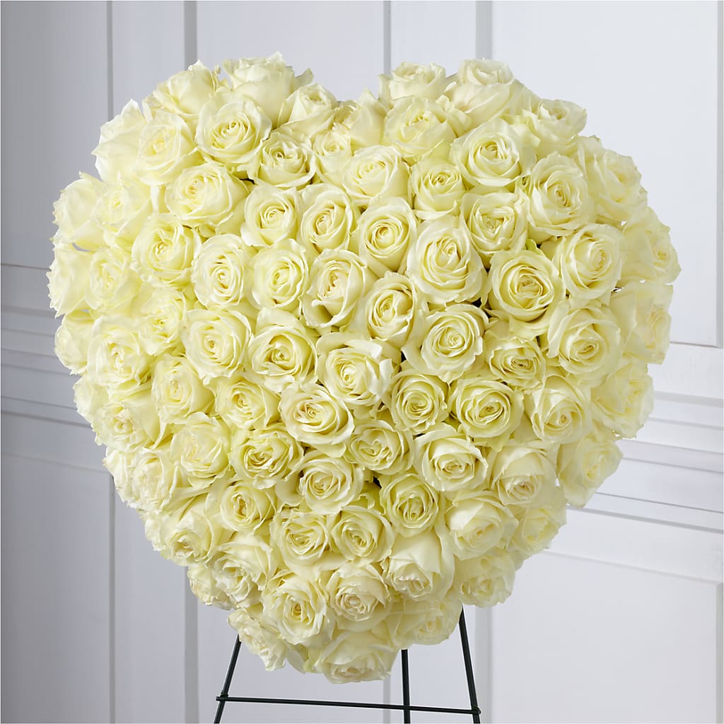 Elegant Remembrance Standing Heart – Guilles Flower Shop And Catering, San Jose CA