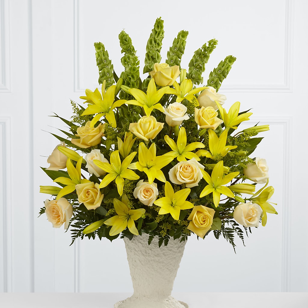 Golden Memories Arrangement – Guilles Flower Shop And Catering, San Jose CA