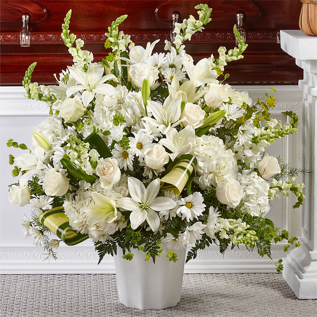 Thoughts of Tranquility Floor Basket – Guilles Flower Shop And Catering, San Jose CA