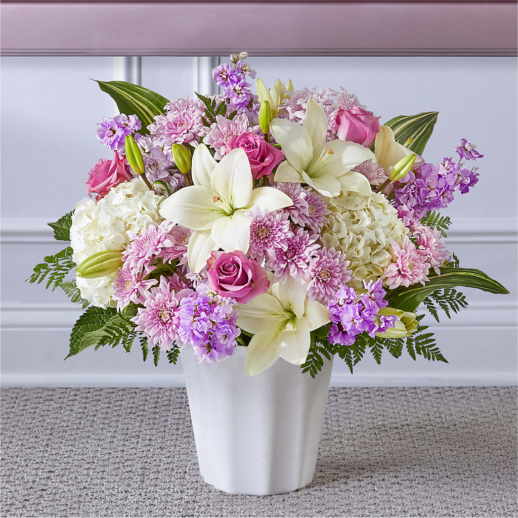 Heaven Sent Floor Basket – Guilles Flower Shop And Catering, San Jose CA