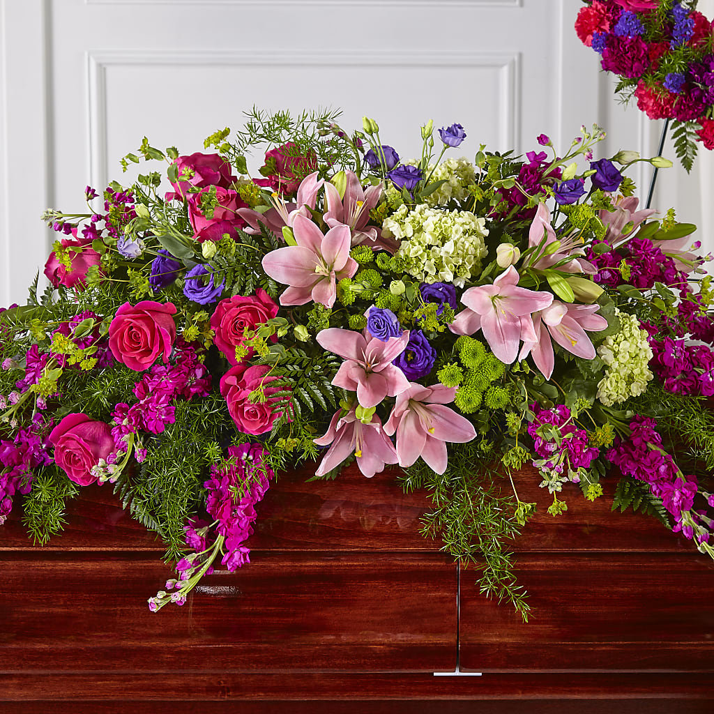 Radiant Tribute Casket Spray – Guilles Flower Shop And Catering, San Jose CA