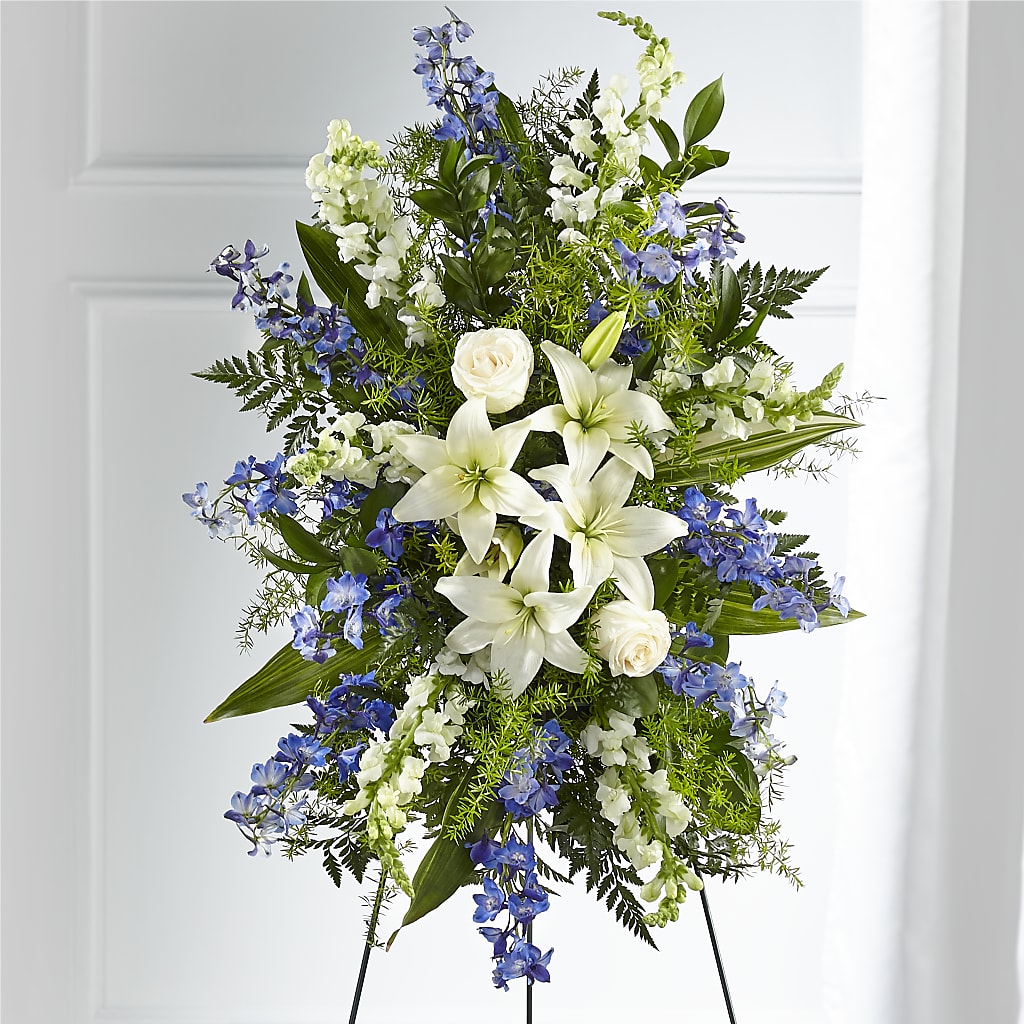 Faithful Friend Standing Spray – Guilles Flower Shop And Catering, San Jose CA
