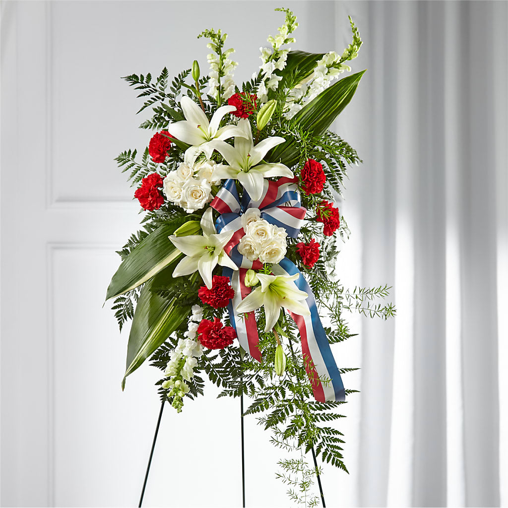 Stars of Life Standing Spray – Guilles Flower Shop And Catering, San Jose CA