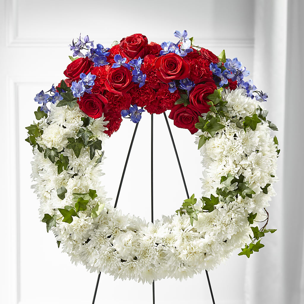 Patriotic Passion Wreath – Guilles Flower Shop And Catering, San Jose CA
