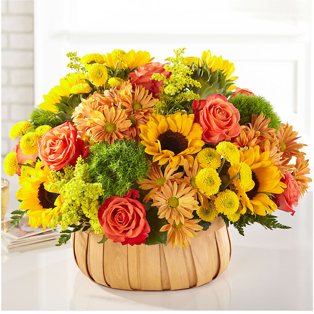 Harvest Sunflower Basket – Guilles Flower Shop And Catering, San Jose CA