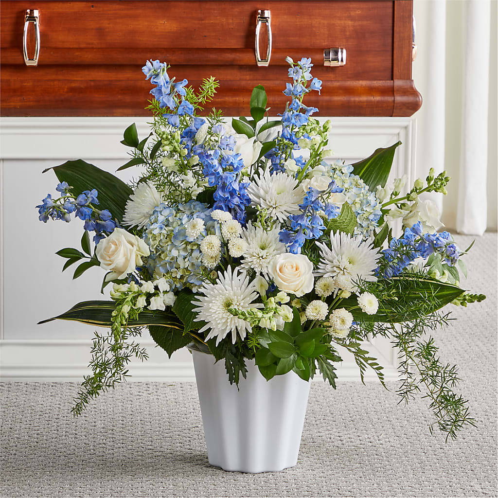 Everlasting Memories Floor Basket – Guilles Flower Shop And Catering, San Jose CA
