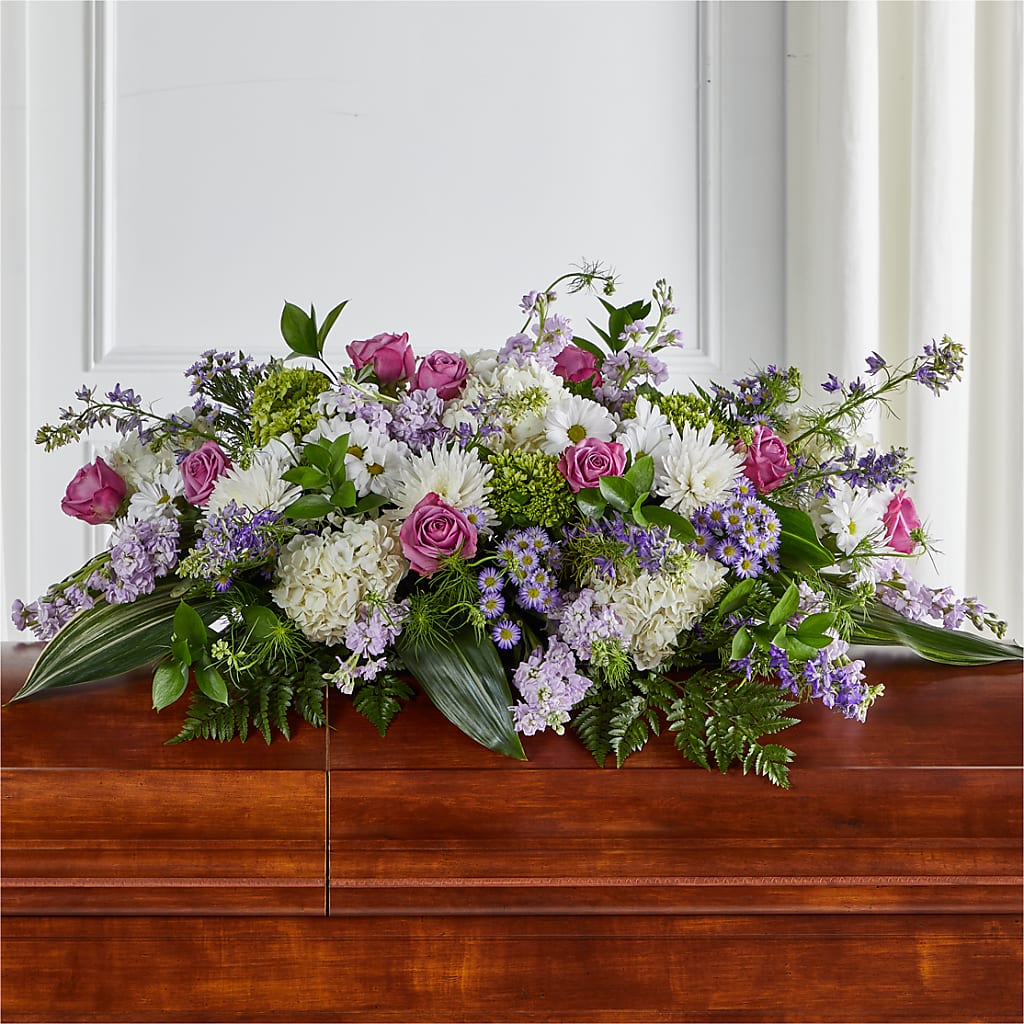 Meadows of Serenity Casket Spray – Guilles Flower Shop And Catering, San Jose CA
