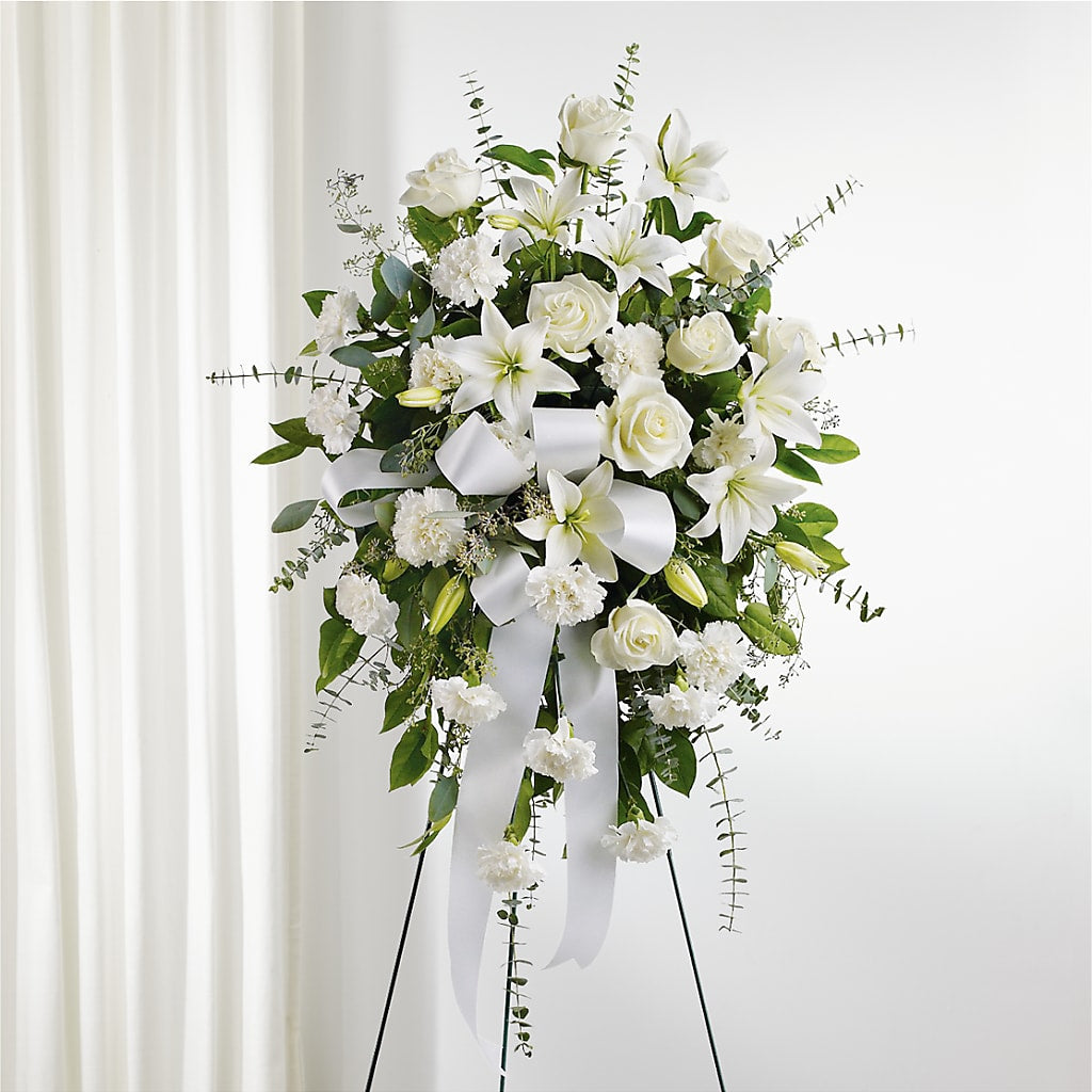 With Care Standing Spray – Guilles Flower Shop And Catering, San Jose CA