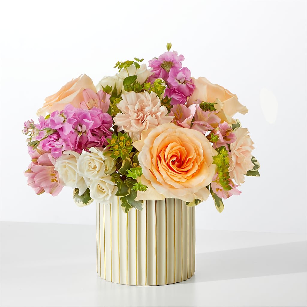 Paradise Bouquet with Ivory Vase – Guilles Flower Shop And Catering, San Jose CA