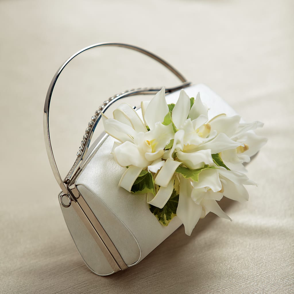 White Purse Decor – Guilles Flower Shop And Catering, San Jose CA