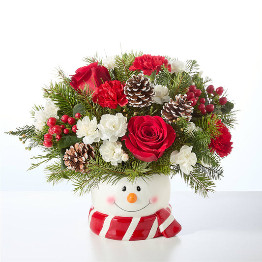 Jolly Snowman Bouquet –  Guilles Flower Shop And Catering, San Jose CA