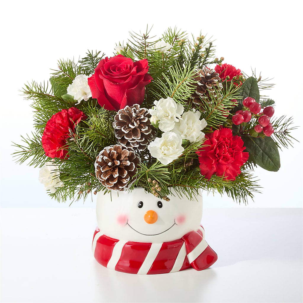 Jolly Snowman Bouquet –  Guilles Flower Shop And Catering, San Jose CA