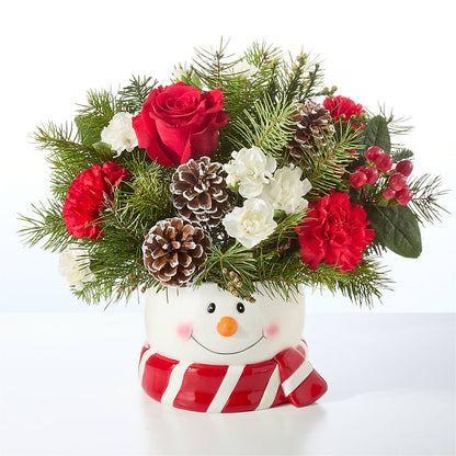 Jolly Snowman Bouquet –  Guilles Flower Shop And Catering, San Jose CA