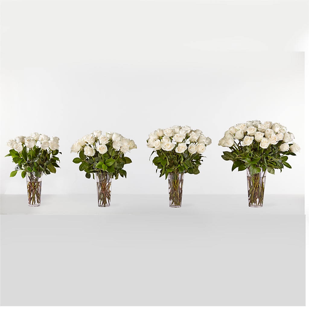 Long Stem White Rose Bouquet –  Guilles Flower Shop And Catering, San Jose CA