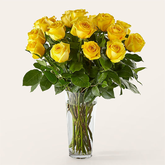 Long Stem Yellow Rose Bouquet –  Guilles Flower Shop And Catering, San Jose CA
