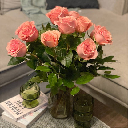 Long Stem Pink Rose Bouquet –  Guilles Flower Shop And Catering, San Jose CA