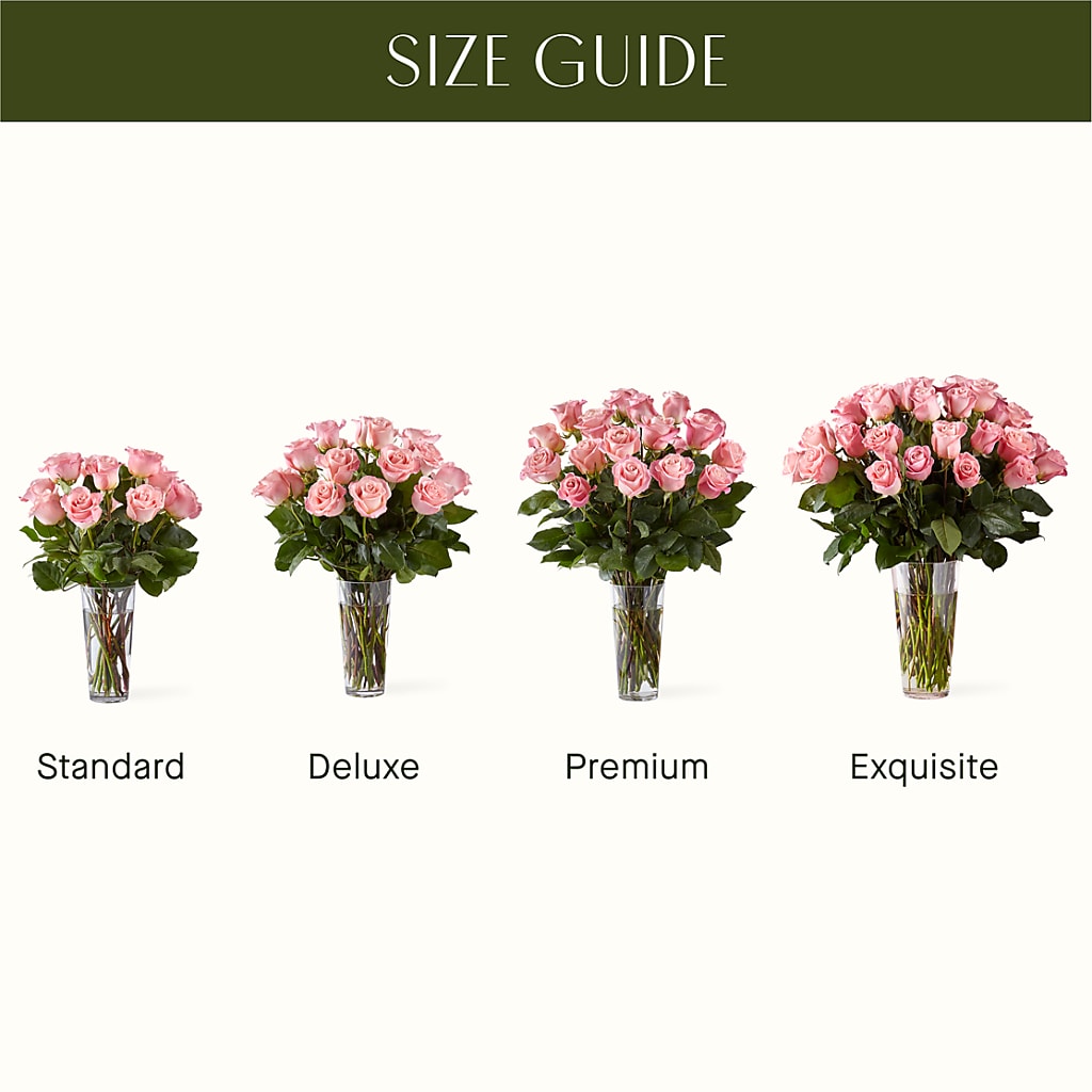 Long Stem Pink Rose Bouquet –  Guilles Flower Shop And Catering, San Jose CA