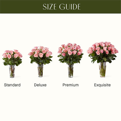 Long Stem Pink Rose Bouquet –  Guilles Flower Shop And Catering, San Jose CA