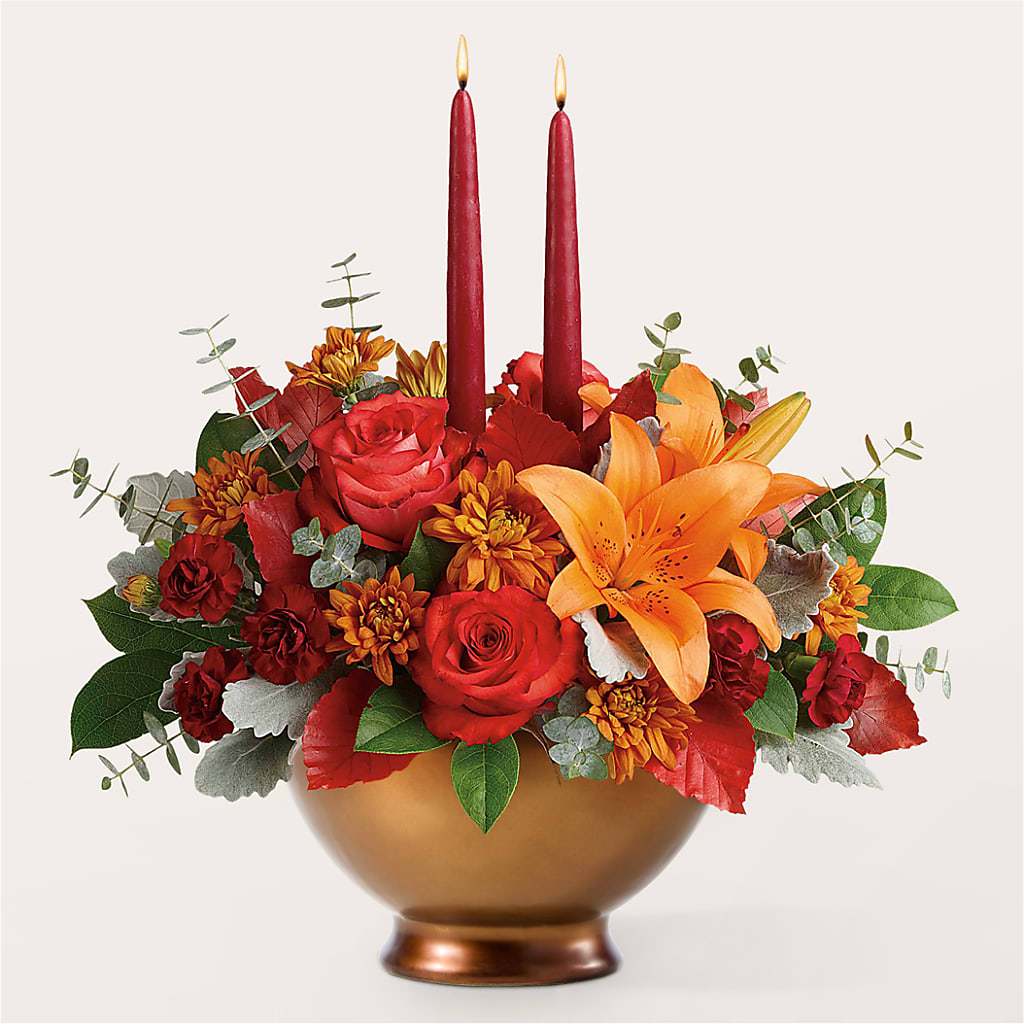 Fruits of Fall Centerpiece –  Guilles Flower Shop And Catering, San Jose CA