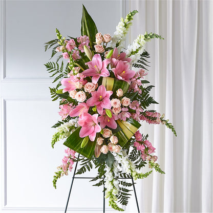 Elegant Embrace Standing Spray –  Guilles Flower Shop And Catering, San Jose CA