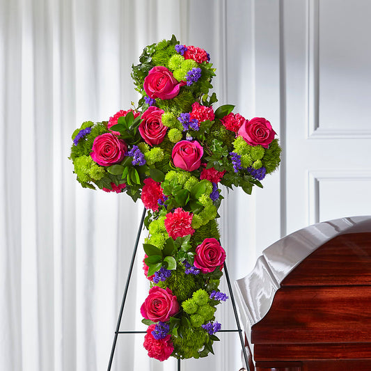 Tribute Rose Floral Cross –  Guilles Flower Shop And Catering, San Jose CA