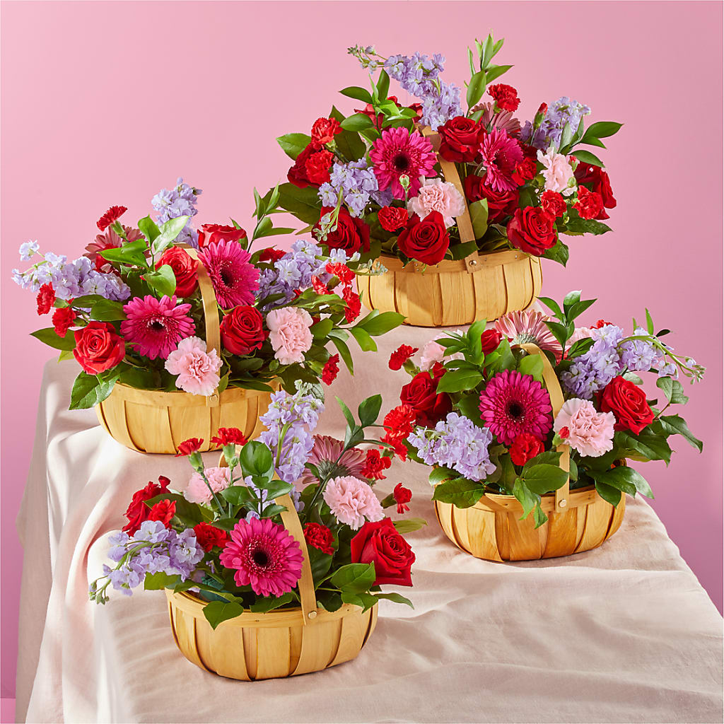 Pink Picnic Basket –  Guilles Flower Shop And Catering, San Jose CA