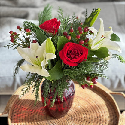 Evergreen Delight Bouquet –  Guilles Flower Shop And Catering, San Jose CA