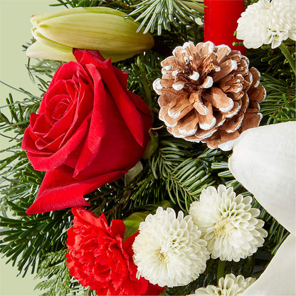 Seasonal Festivities Centerpiece –  Guilles Flower Shop And Catering, San Jose CA