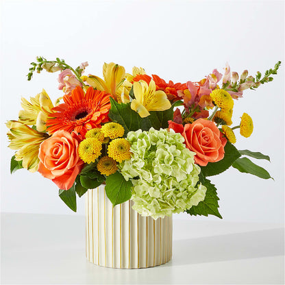 Autumn Sunshine Bouquet with Ivory Vase –  Guilles Flower Shop And Catering, San Jose CA