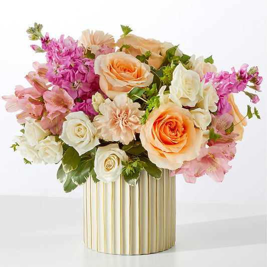Paradise Bouquet with Ivory Vase –  Guilles Flower Shop And Catering, San Jose CA