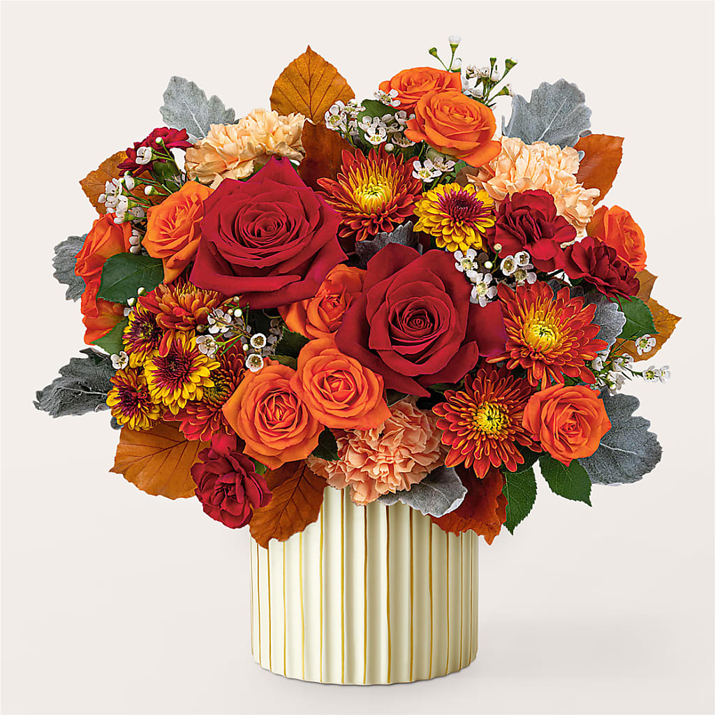 Merlot Bouquet with Ivory Vase –  Guilles Flower Shop And Catering, San Jose CA