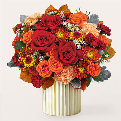 Merlot Bouquet with Ivory Vase –  Guilles Flower Shop And Catering, San Jose CA