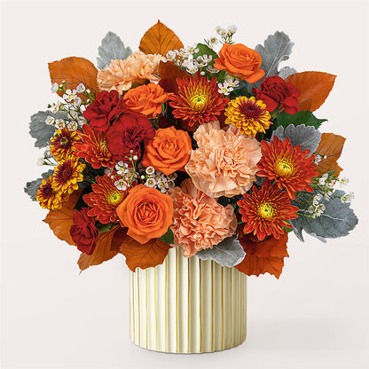 Merlot Bouquet with Ivory Vase –  Guilles Flower Shop And Catering, San Jose CA