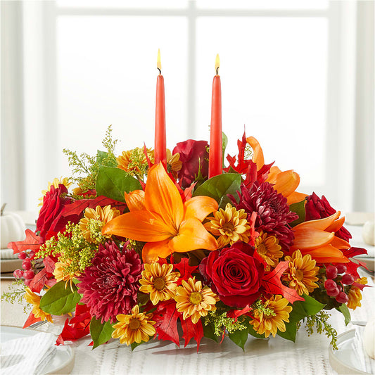 Autumn's Embrace Centerpiece –  Guilles Flower Shop And Catering, San Jose CA