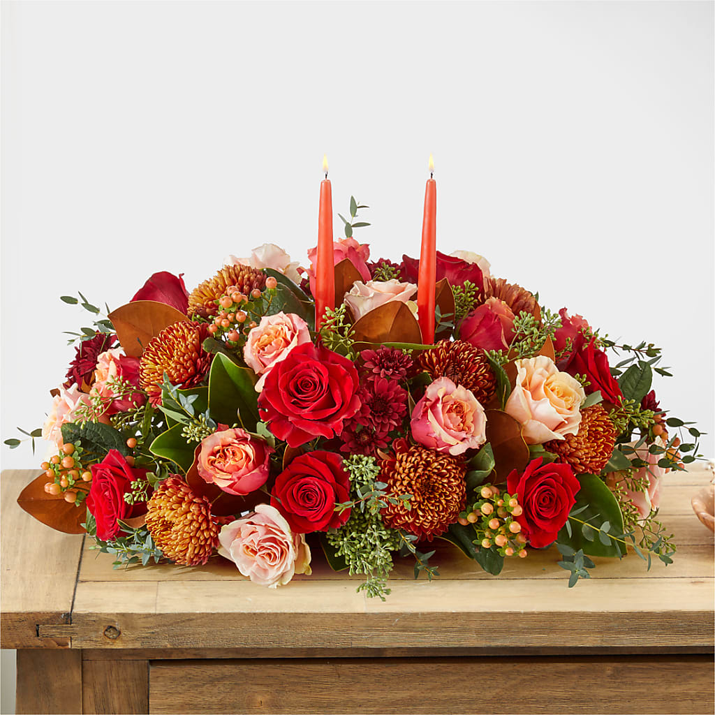 Gather Near Centerpiece –  Guilles Flower Shop And Catering, San Jose CA