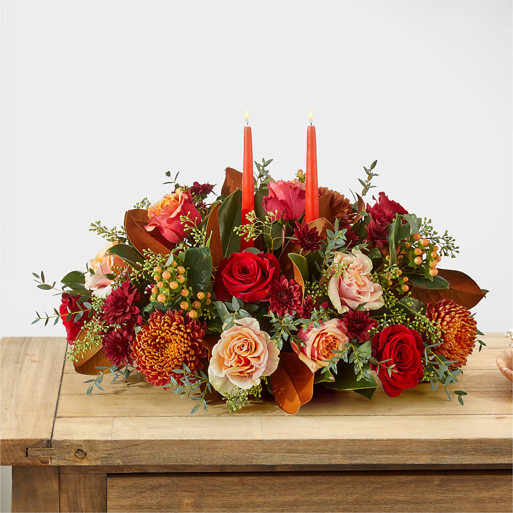 Gather Near Centerpiece –  Guilles Flower Shop And Catering, San Jose CA