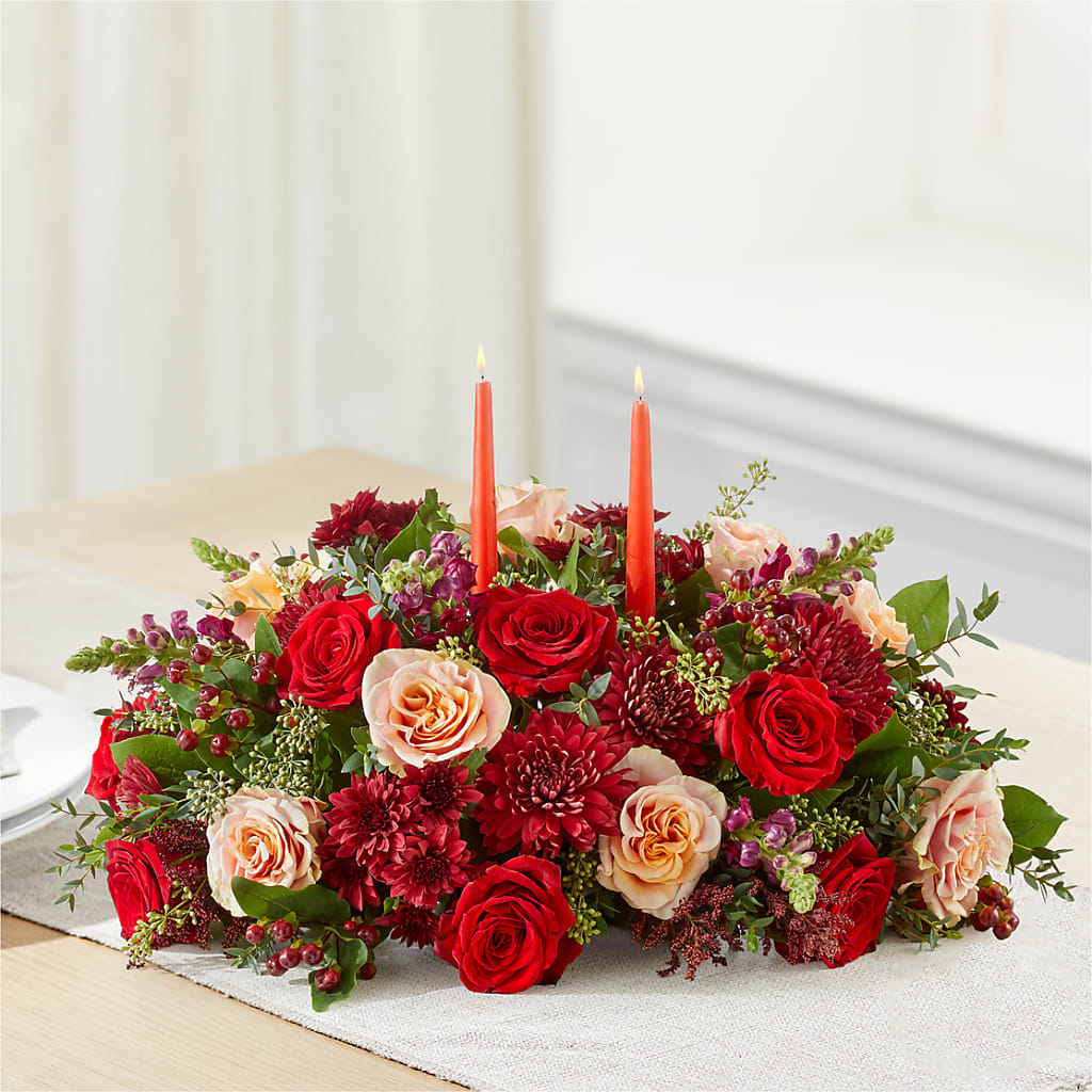 Most Thankful Centerpiece –  Guilles Flower Shop And Catering, San Jose CA