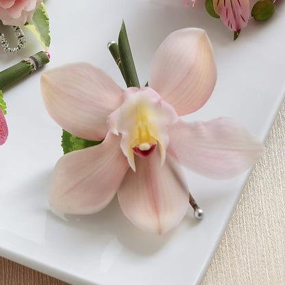 Pink Cymbidium Boutonniere –  Guilles Flower Shop And Catering, San Jose CA