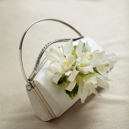 White Purse Decor –  Guilles Flower Shop And Catering, San Jose CA